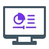Maintenance icon: monitor with a gear