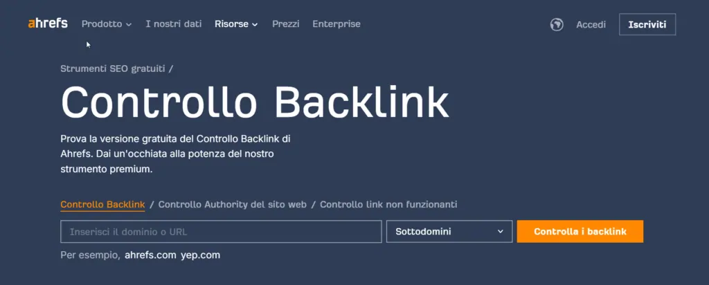 Ahrefs backlink checker