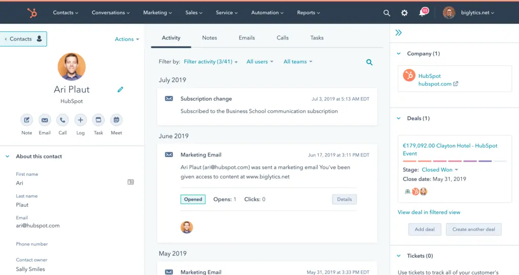 HubSpot B2B marketing automation
