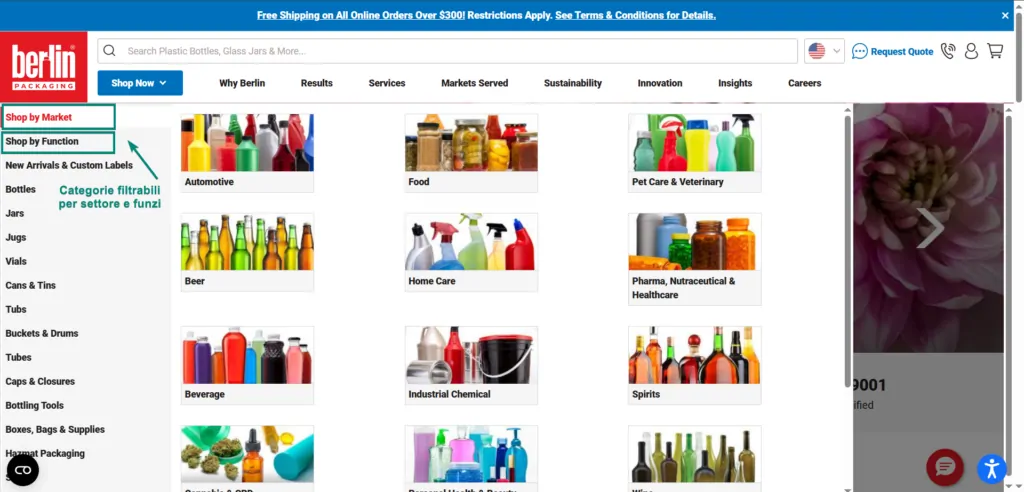 esempio e-commerce b2b berlin packaging