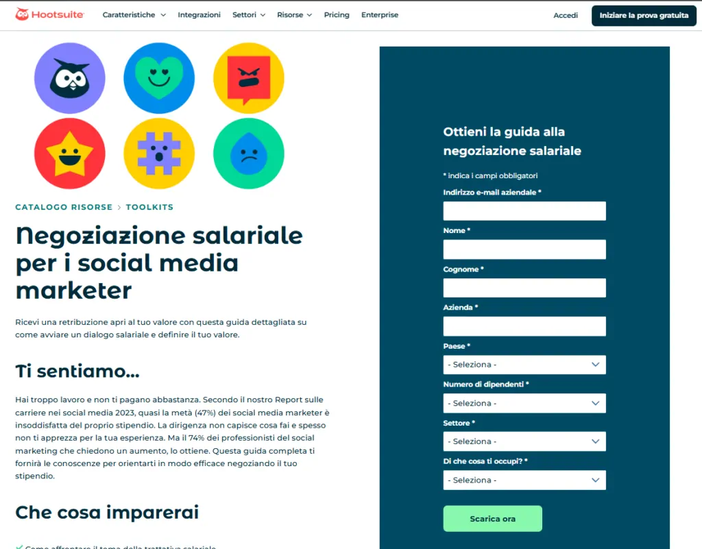 hootsuite contenuto riservato
