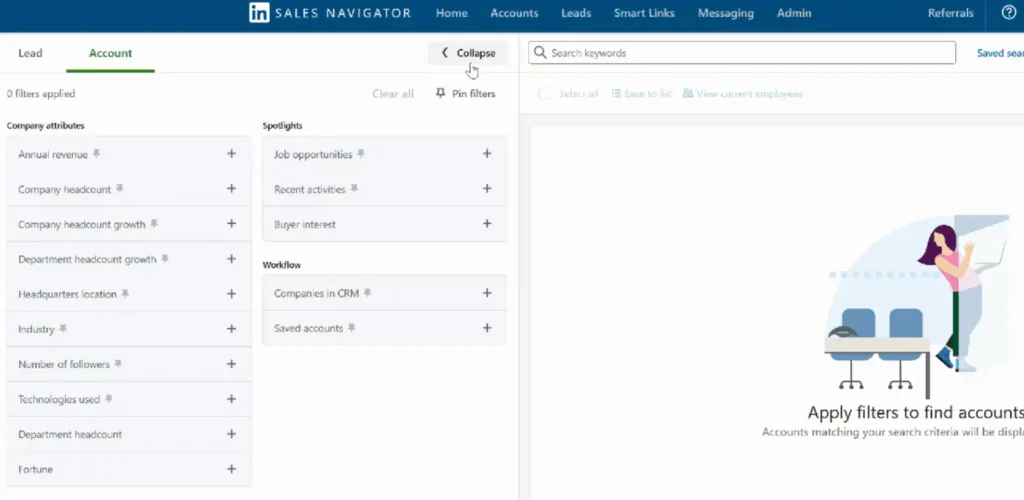 Linkedin sales navigator advanced search