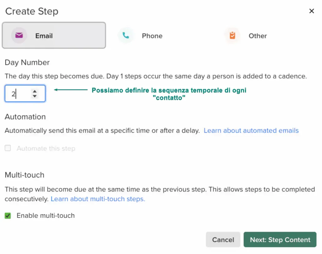 salesoft prospecting contact sequence