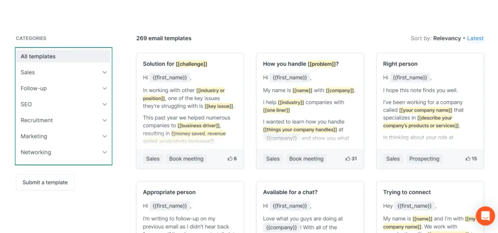 hunter.io cold email template