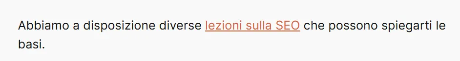anchor text corrispondenza parziale