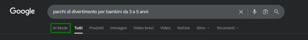 switching to AI Mode from a Google search