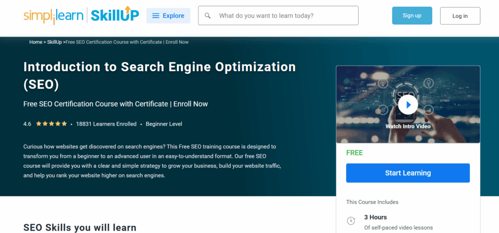 corsi seo simplilearn