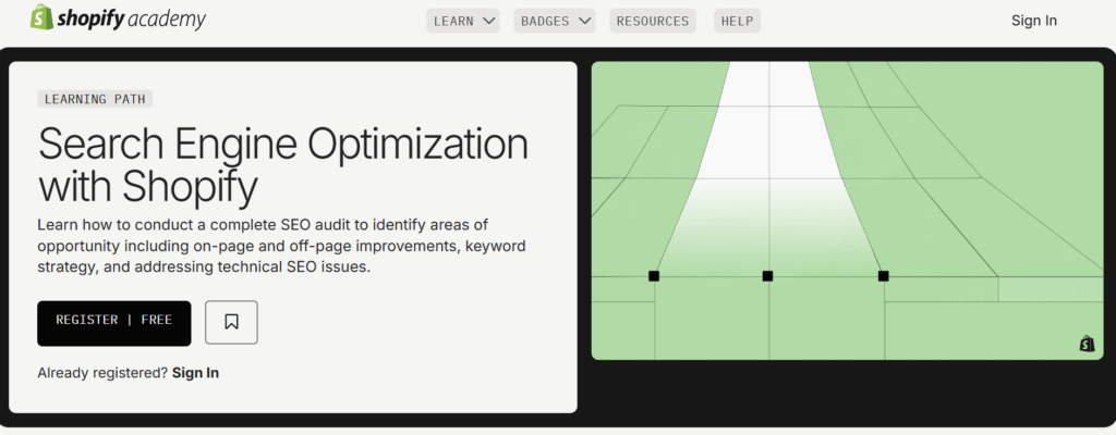 corso shopify academy impara la seo