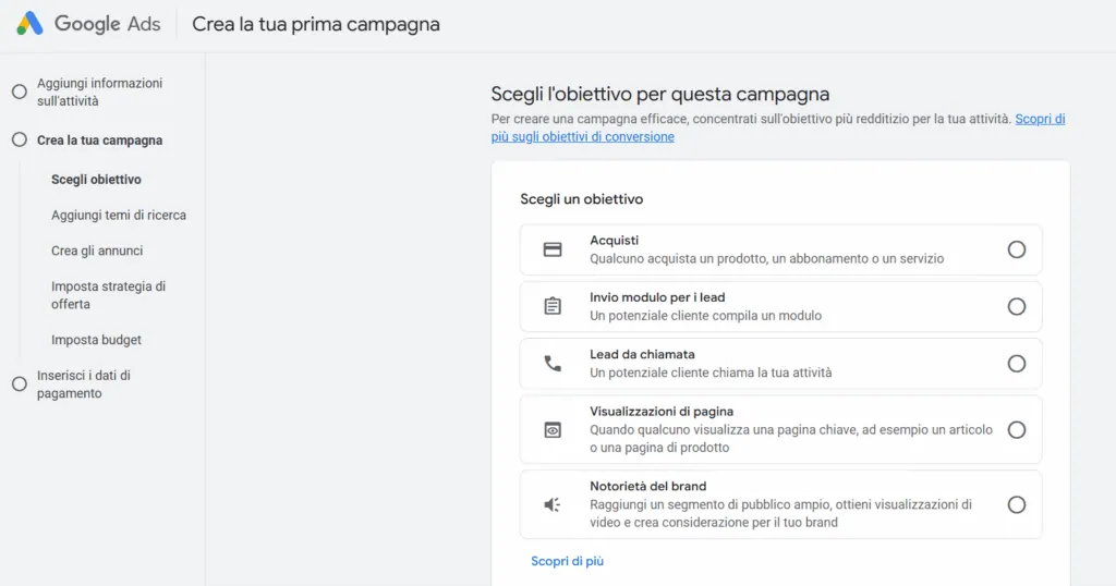 Creating a Google Ads campaign