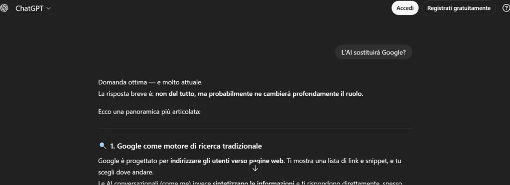 question to ChatGPT about AI