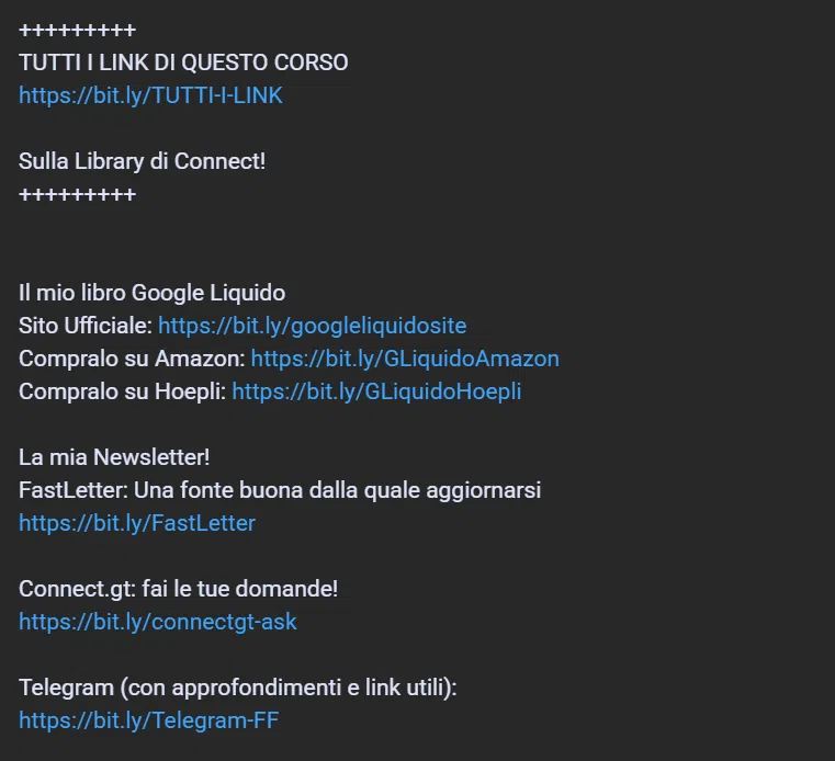 example of links in a YouTube video description