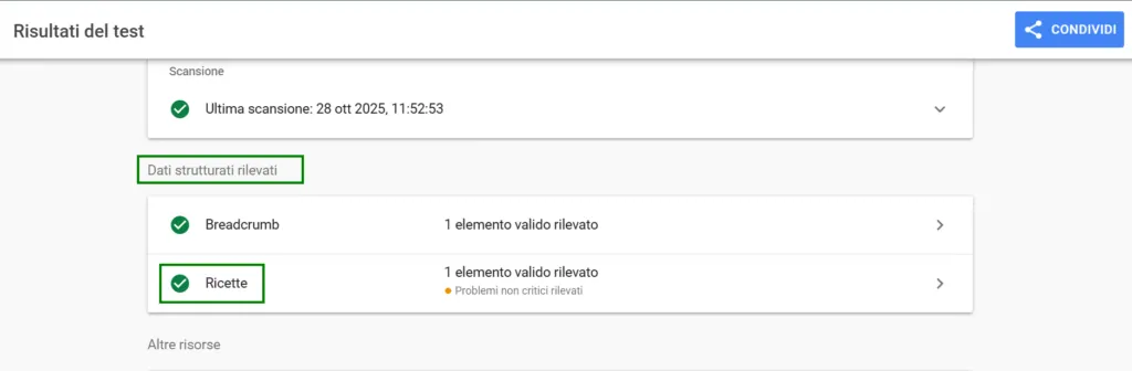 Recipe schema markup