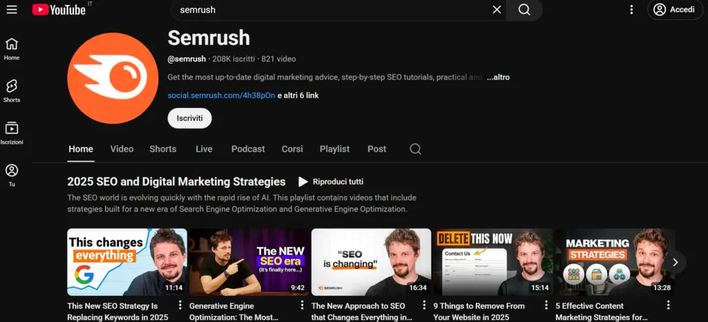 example of YouTube videos with a different thumbnail for each video