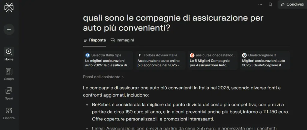 search everywhere optimisation: Perplexity answer to a query about affordable car insurance companies