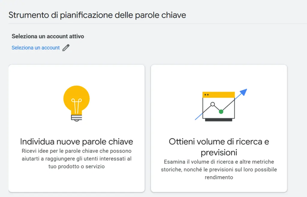 Google Keyword Planner tool